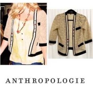 COREYLYNN CALTER It's In the Details Lace Blazer Jacket Beige Black Size‎ M